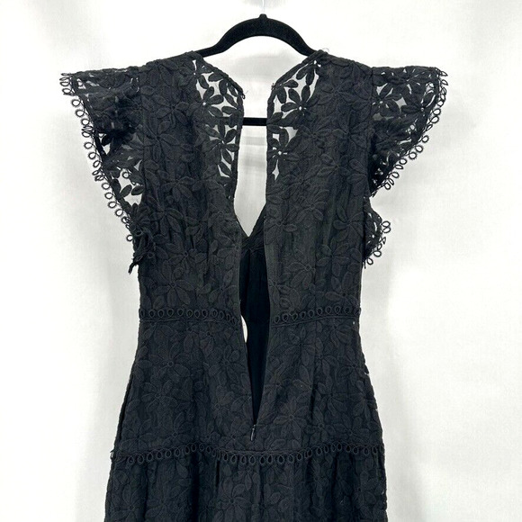 Lost + Wander Madonna Blossom Organza Midi Dress Size XS Black Lace Coquette NWT - Picture 8 of 12